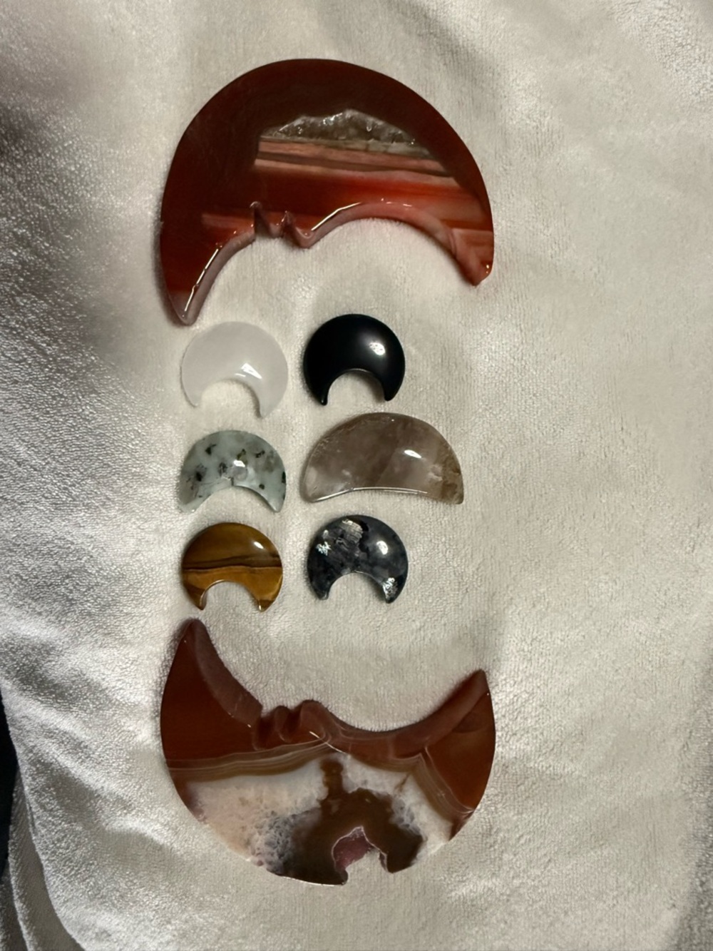 Assorted Lot of Moon Shaped Crystals